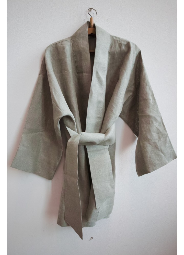 Льняной халат кимоно